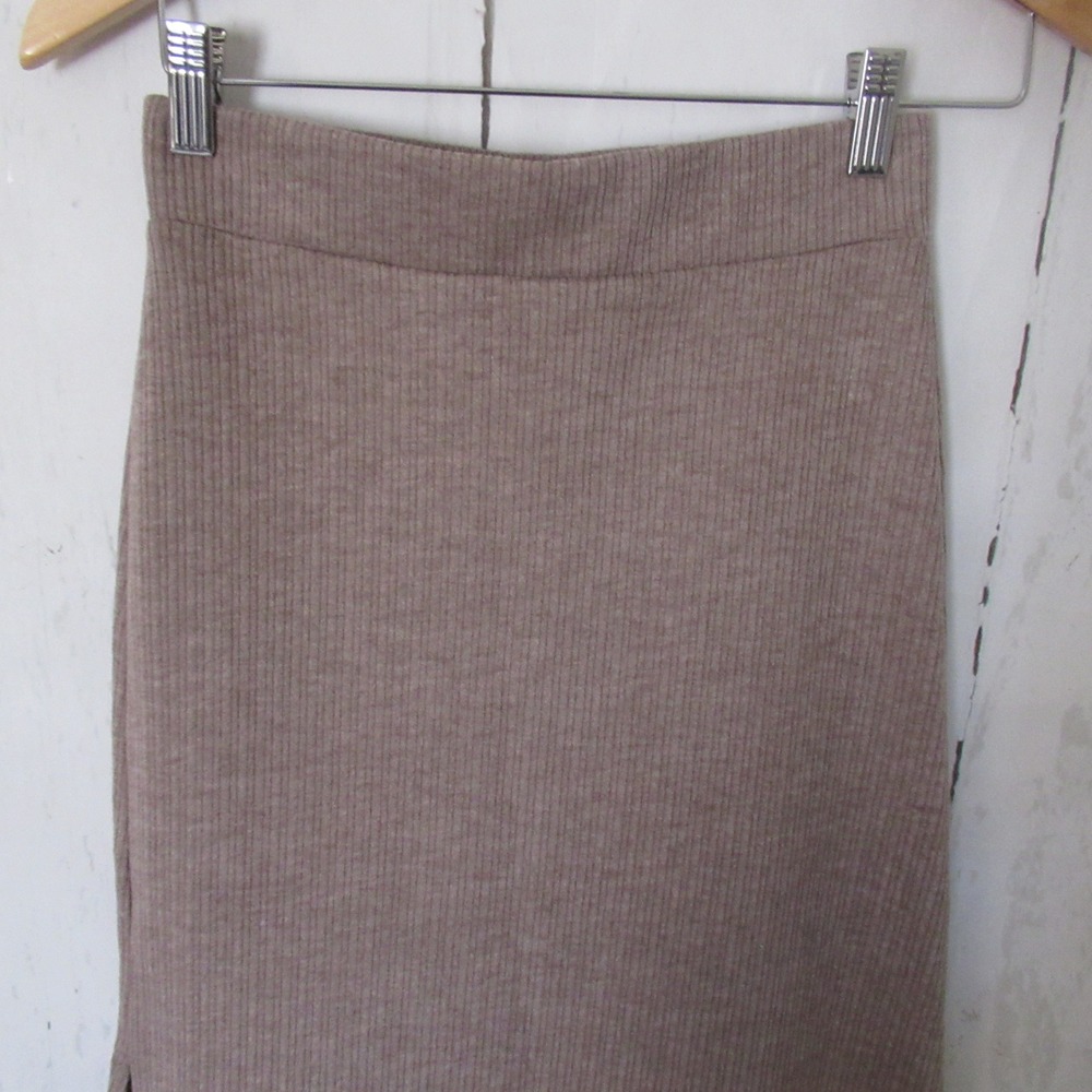 Halara Skirt S Brown Ribbed Maxi Pull on - Picture 2 of 5